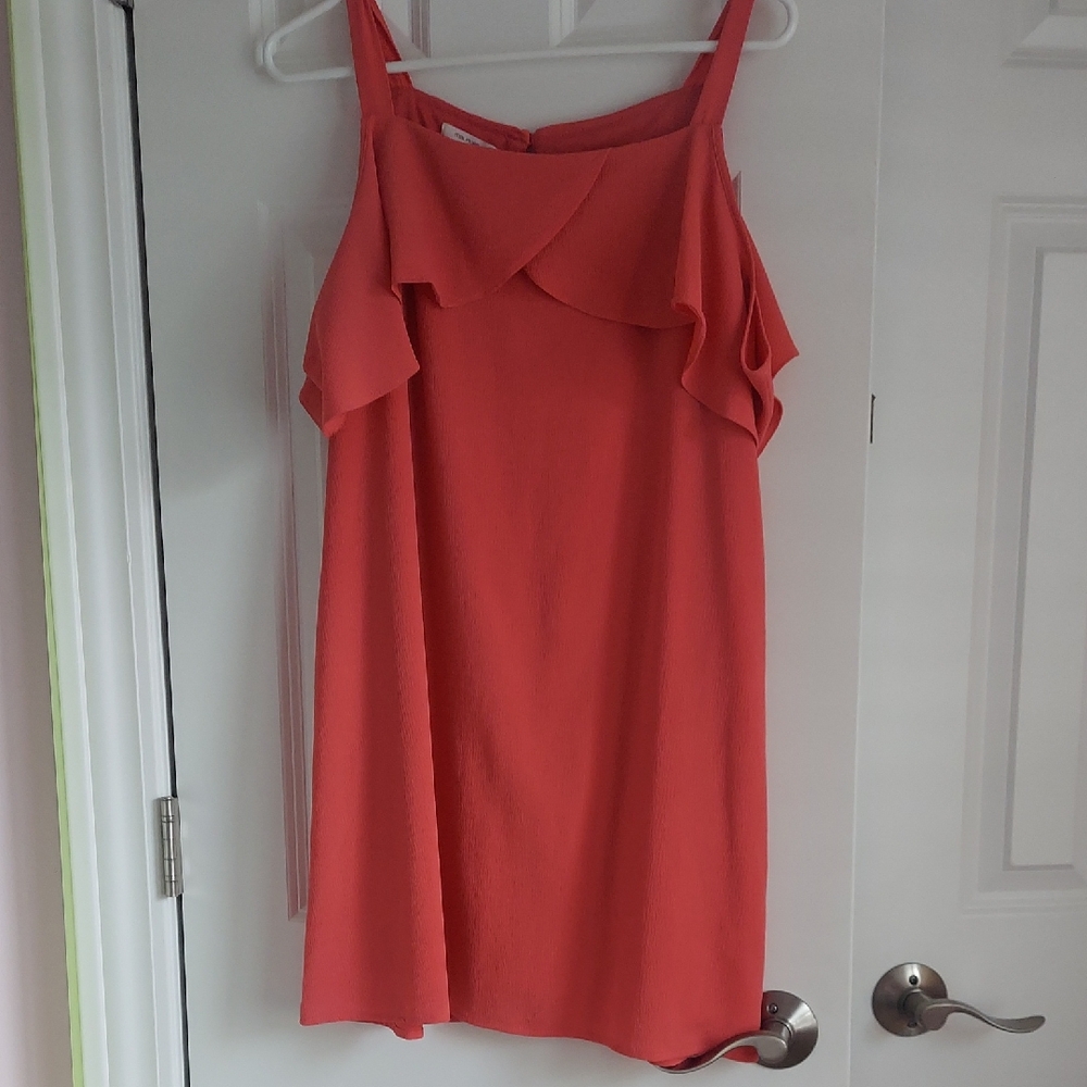 Maurices Coral Ruffle Midi Dress